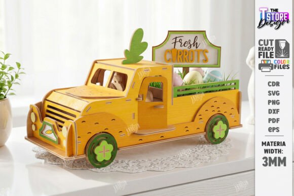 3D Easter Truck - Spring Amp for Laser Cutting