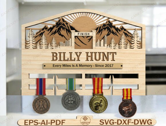 Custom Race Medal Hanger Laser Cut File