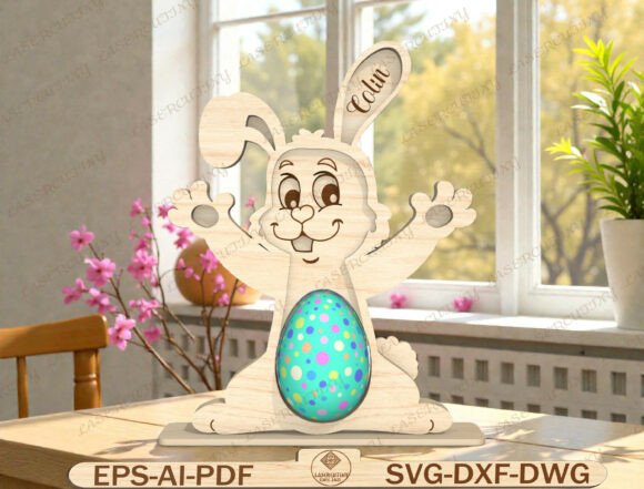 Cute Bunny Hug Egg Laser Cutting Spring Amp Design