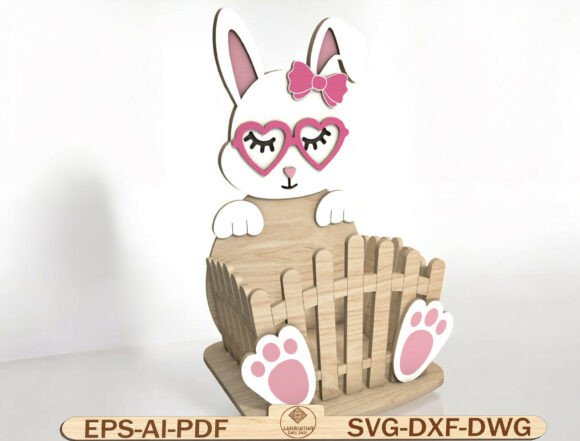 Easter Basket Holder Laser Cut File for Spring Amp