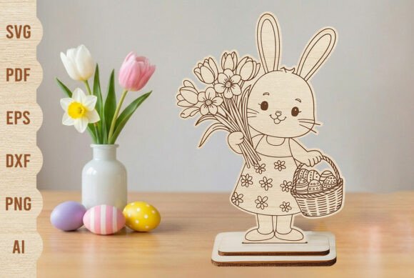 Easter Bunny Girl Laser Cut Design for Spring Amp