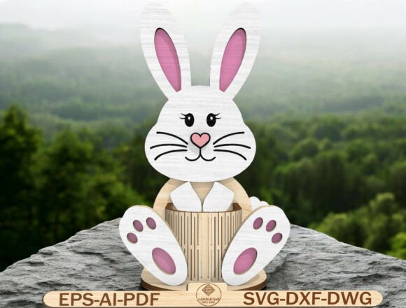 Easter Bunny Layered Decor Lasercut File
