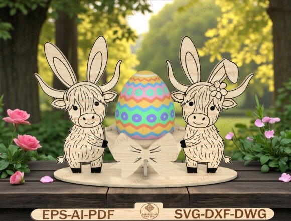 Easter Highland Cow Laser Cut File Review