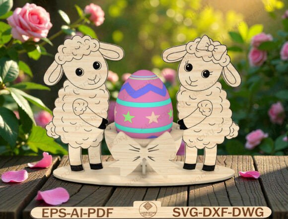Easter Lamb Egg Holder Laser Cut File