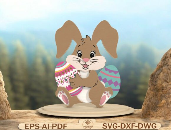 Easter Layered Rabbit Laser Cut File for Spring Amp