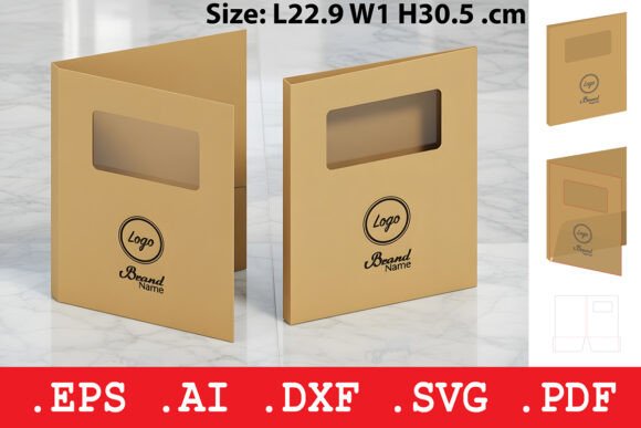 Folder with Window Display Pocket Graphics and Boxes Amp