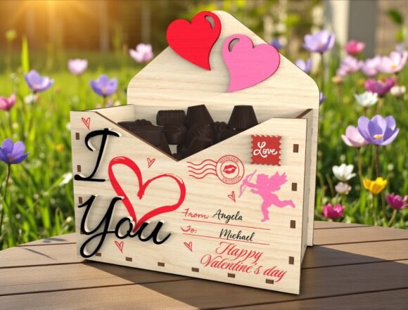 Heart Cupid Chocolate Box Laser Cut File for Valentine S Day