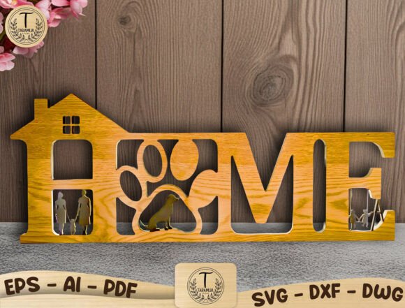 Layered Wooden Home Sign SVG for Laser Cutting and Home Decor