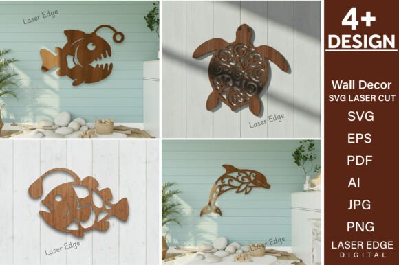 Ocean Animal SVG Laser Cutting for Wall Decor
