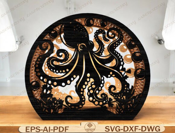Octopus Lantern Box Laser Cut for Home Decor