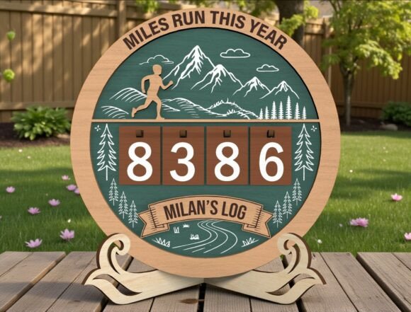 Personalized Miles Counter Laser Cut for Other Home Decor
