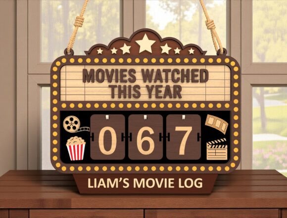 Personalized Movie Counter Laser Cut for Signs
