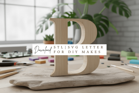 Playfair Display Letter B SVG and STL