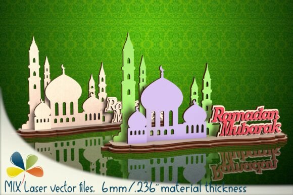 Ramadan Table Decor SVG 6mm for Laser Cutting & Freebies