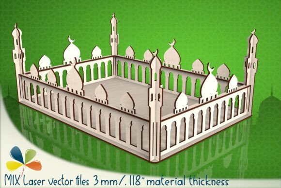 Ramadan Tray Laser Cut Mosque Design for Other Celebrations