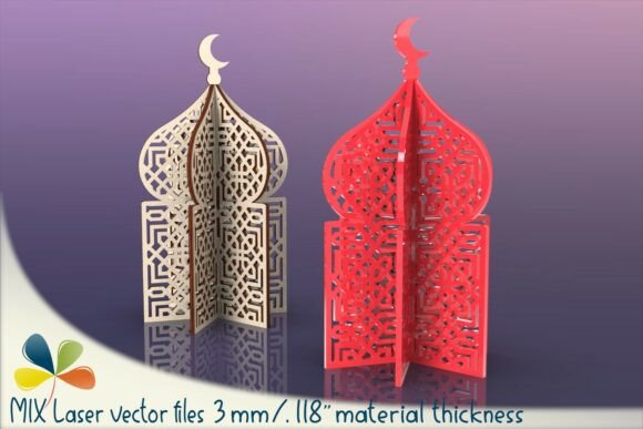 Small 3-Piece Ramadan Mosque – Laser Cutting in Other Home Decor