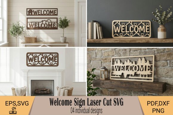 Welcome Sign Laser Cut Wall Art for Designers